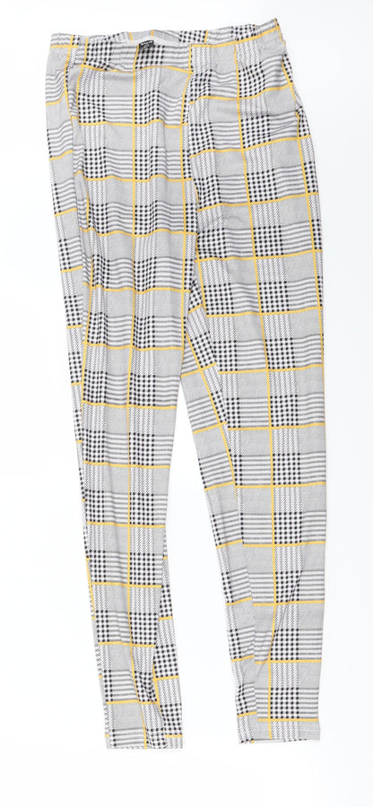 SheIn Womens Grey Check  Jegging Leggings Size XS L24 in