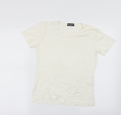 julie mode Womens White   Basic T-Shirt Size L