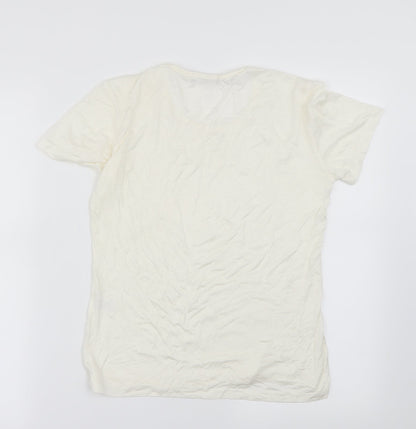 julie mode Womens White   Basic T-Shirt Size L