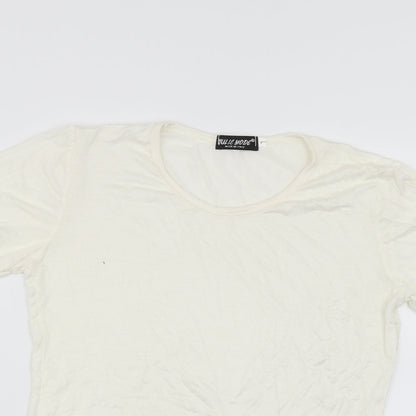 julie mode Womens White   Basic T-Shirt Size L