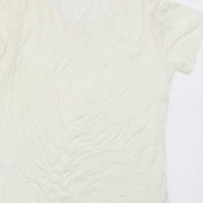 julie mode Womens White   Basic T-Shirt Size L