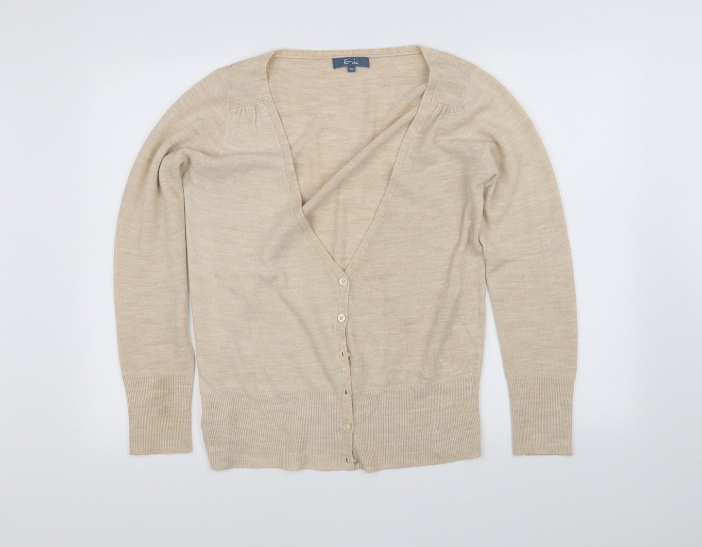 erive Womens Beige   Cardigan Jumper Size 16