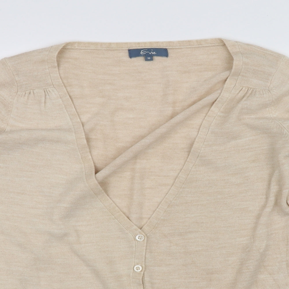 erive Womens Beige   Cardigan Jumper Size 16