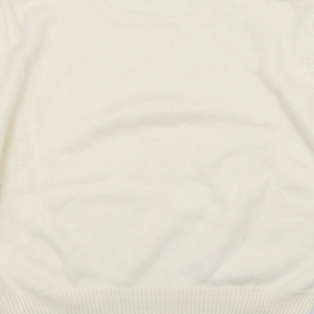 Berkertex Womens White Floral  Pullover Jumper Size 16