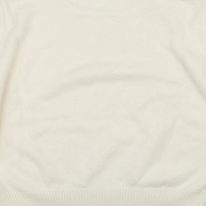 Berkertex Womens White Floral  Pullover Jumper Size 16