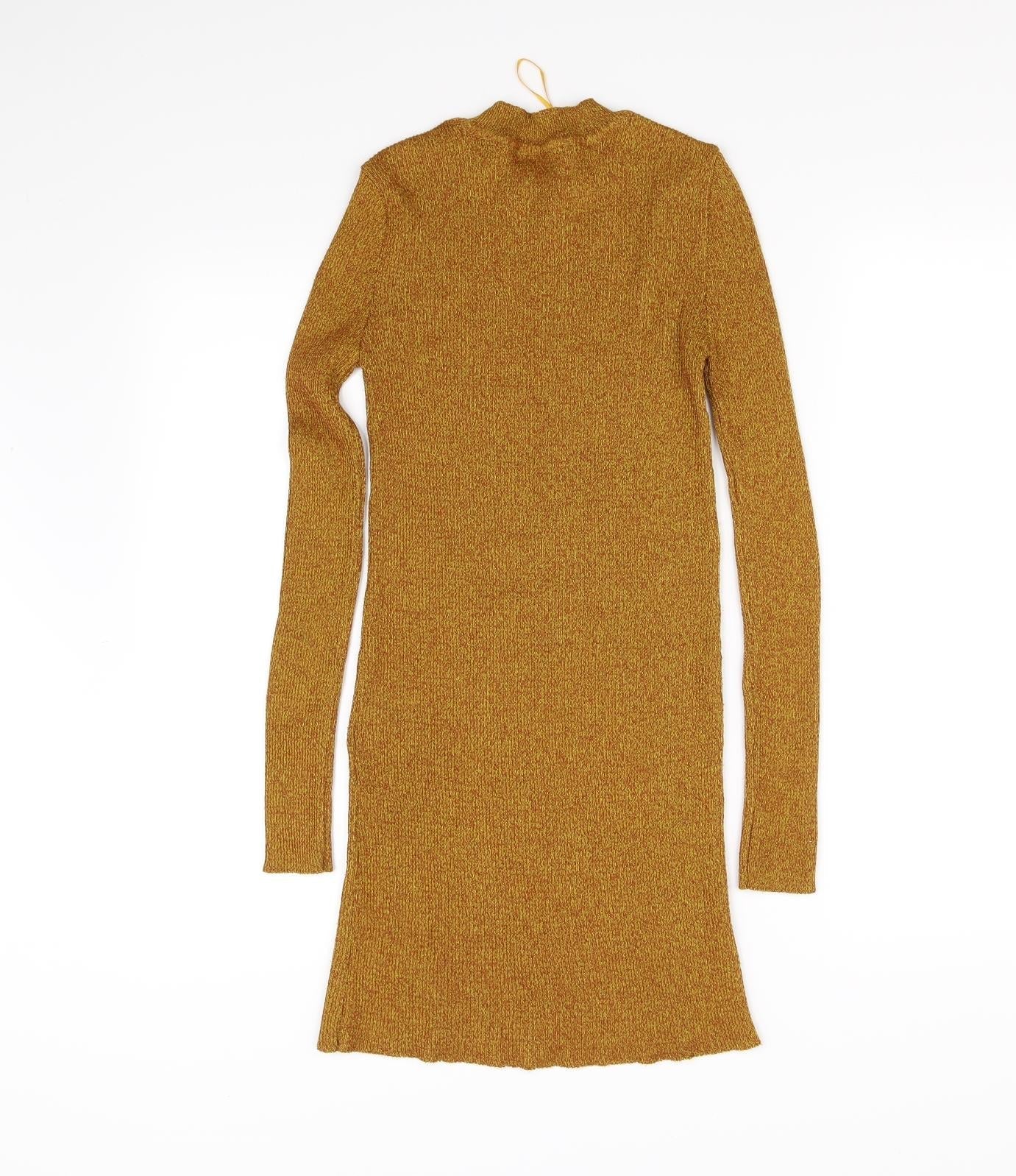 New Look Womens Gold   Fit & Flare  Size 36