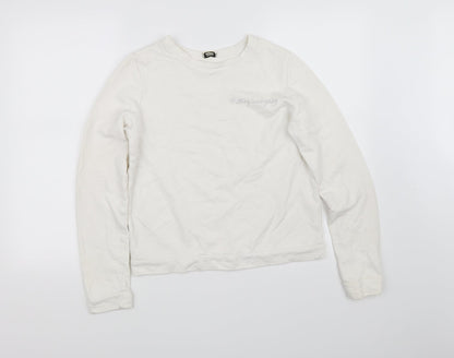 pimkle Womens White   Pullover Sweatshirt Size M