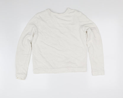 pimkle Womens White   Pullover Sweatshirt Size M