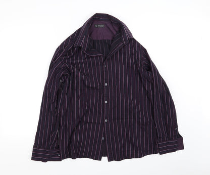 Autograph Mens Black Striped   Button-Up Size L