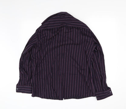 Autograph Mens Black Striped   Button-Up Size L