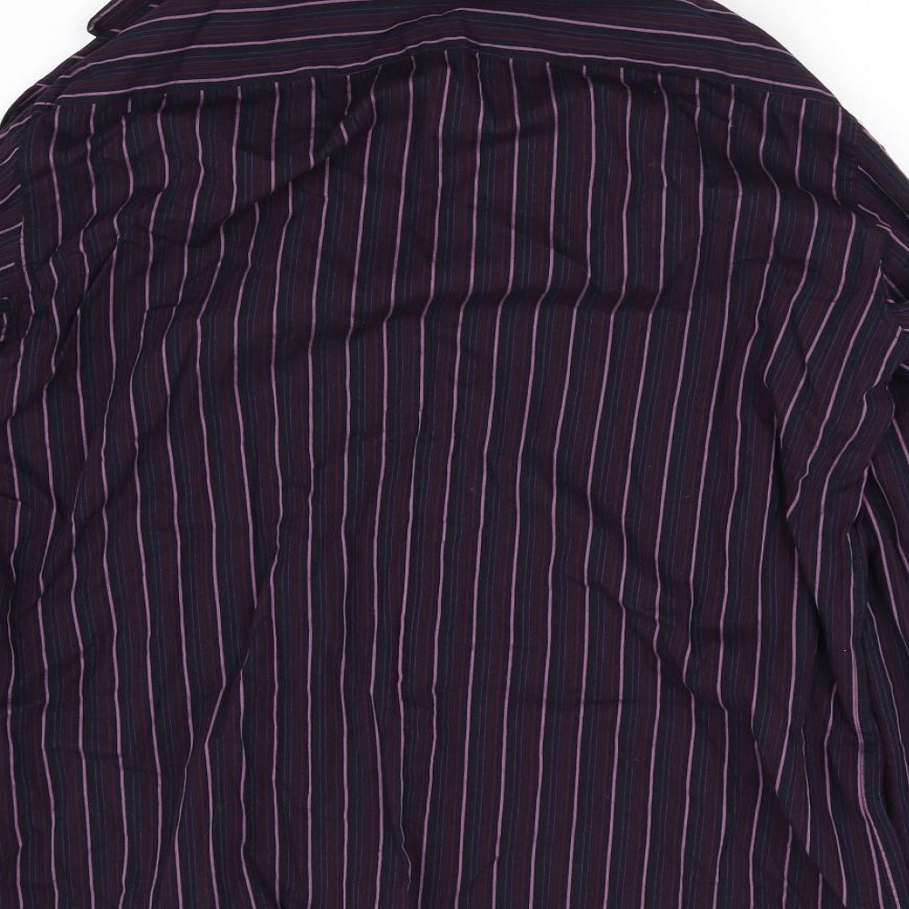 Autograph Mens Black Striped   Button-Up Size L