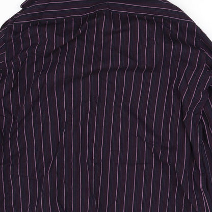Autograph Mens Black Striped   Button-Up Size L