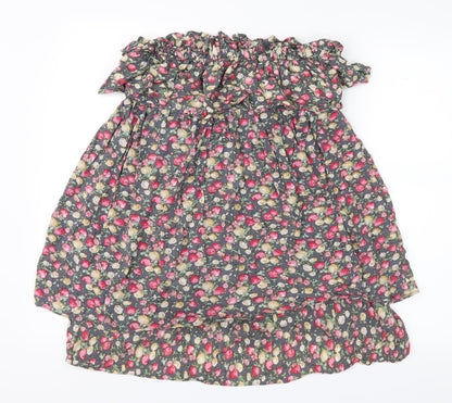 Sweewe Womens Grey Floral  Shirt Dress  Size S