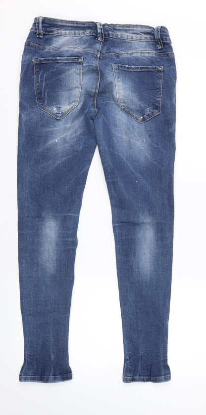 Kiss Pink Womens Blue  Denim Straight Jeans Size 6 L27.5 in