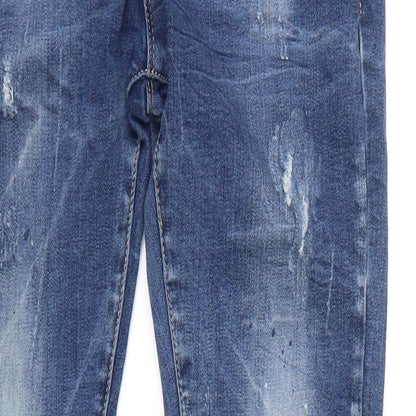 Kiss Pink Womens Blue  Denim Straight Jeans Size 6 L27.5 in