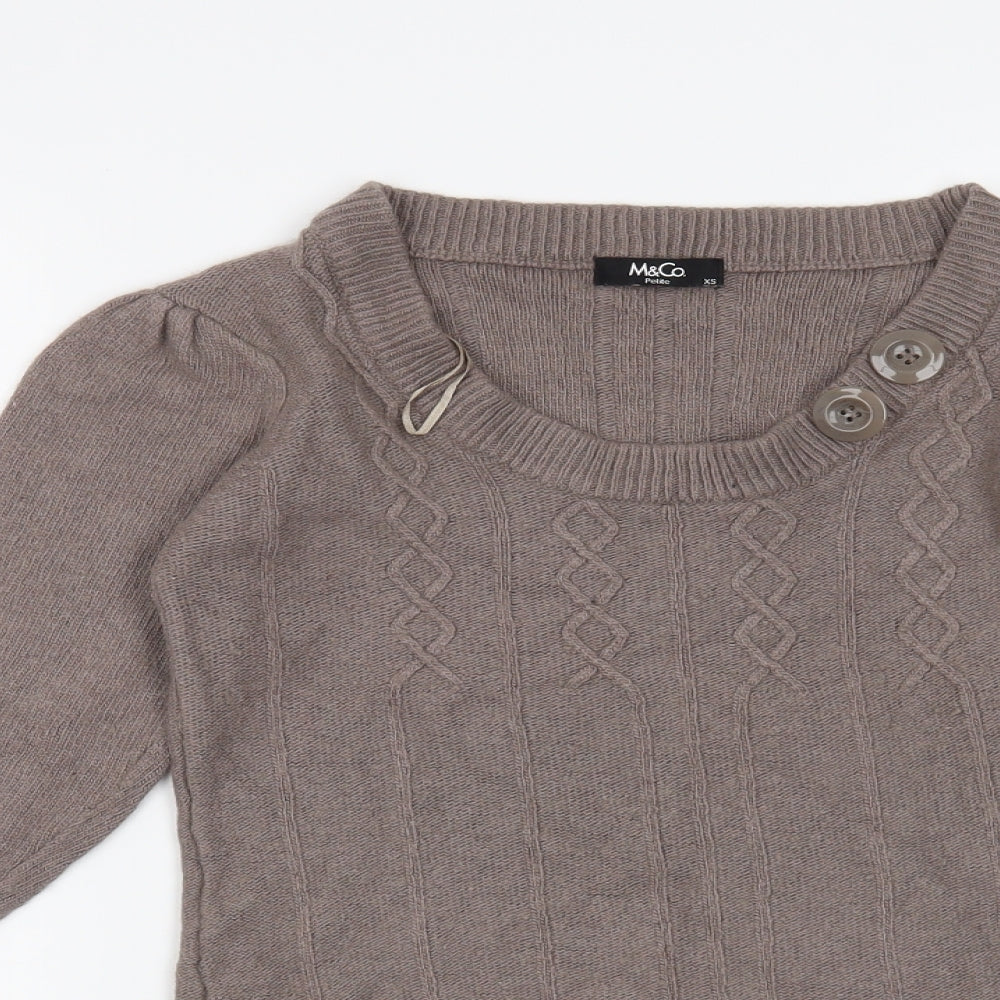 M&Co Womens Brown   Shrug Jumper Size XS