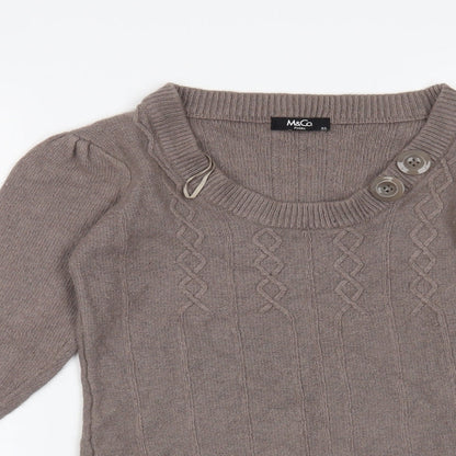 M&Co Womens Brown   Shrug Jumper Size XS