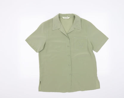 Womens UK Size 10 Isabelle Green Basic Blouse
