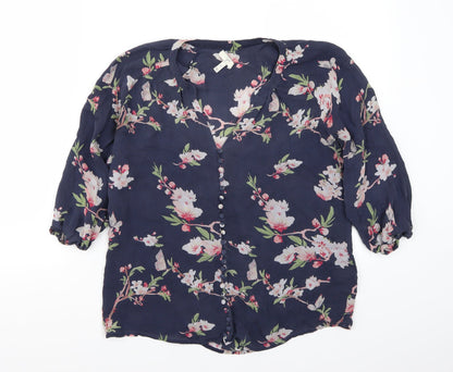 Womens UK Size XS Preworn Blue Basic Blouse