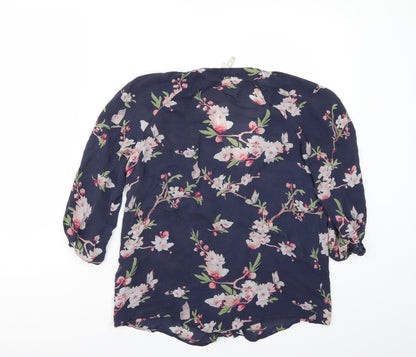 Womens UK Size XS Preworn Blue Basic Blouse