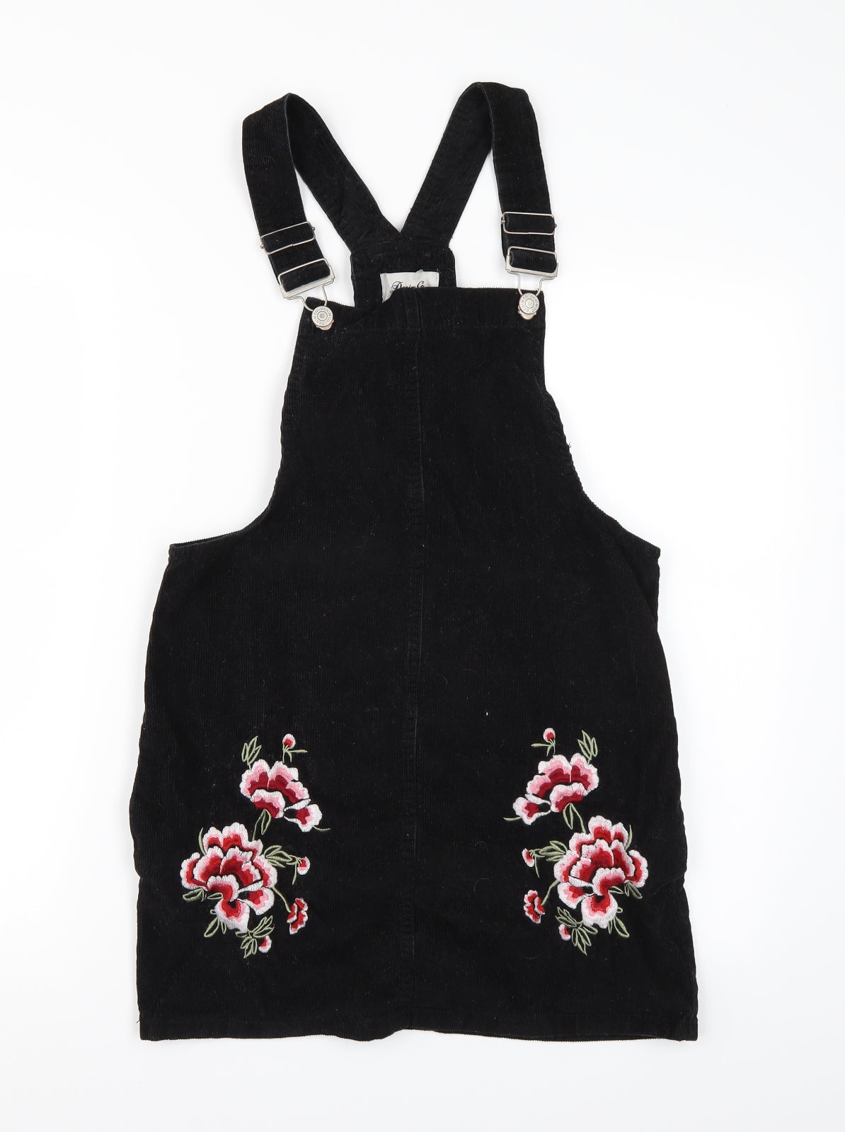 Denim & Co. Womens Black   Dungaree One-Piece Size 8