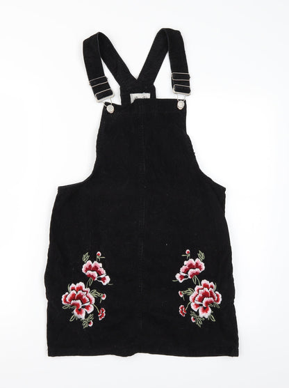 Denim & Co. Womens Black   Dungaree One-Piece Size 8