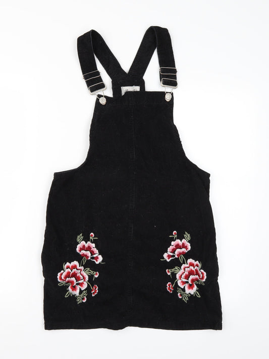 Denim & Co. Womens Black   Dungaree One-Piece Size 8