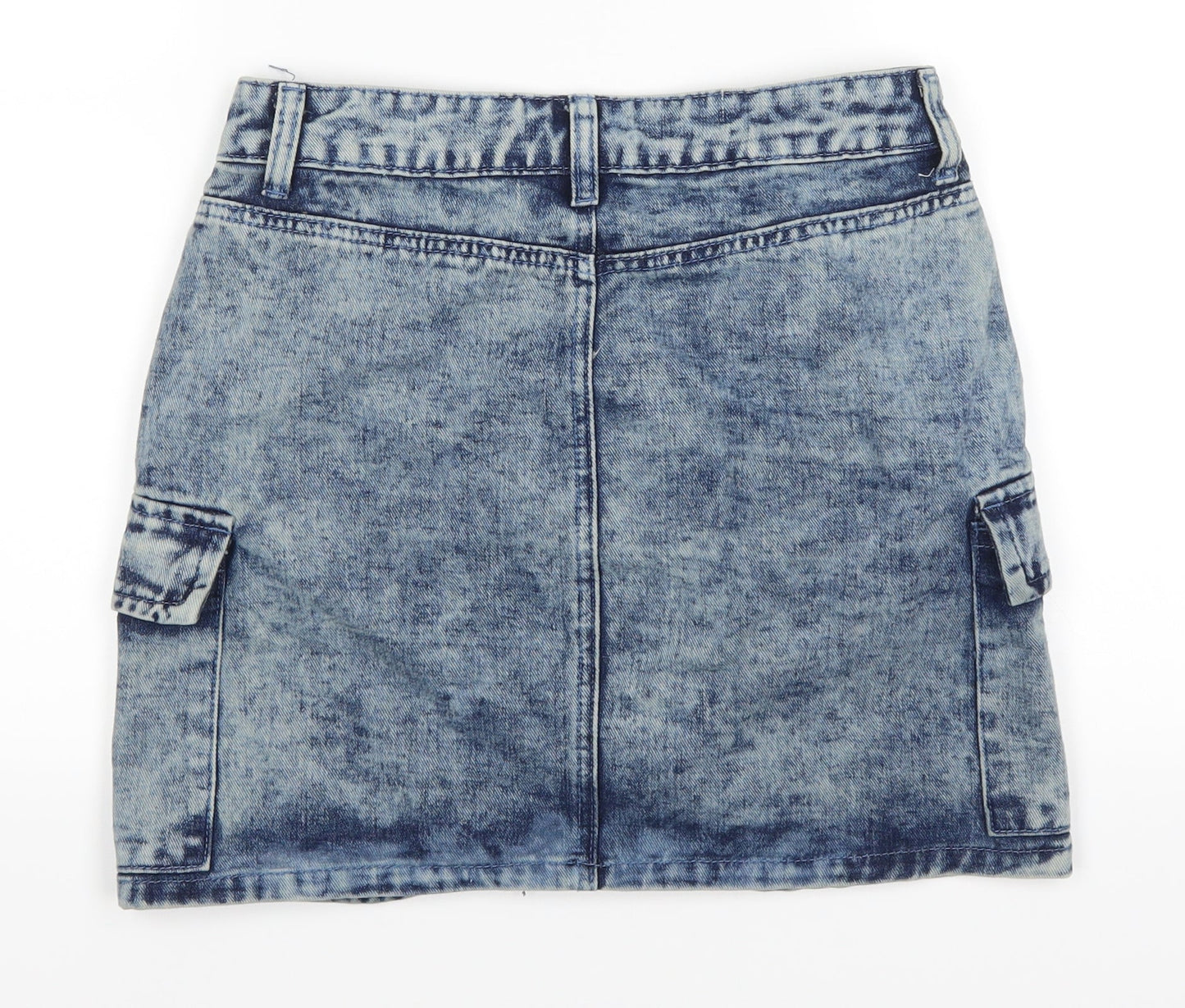 Boohoo Womens Black  Denim A-Line Skirt Size 8