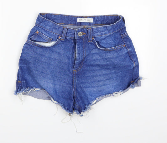 Denim Co Womens Blue  Denim Mom Shorts Size 8 - Distressed Hem