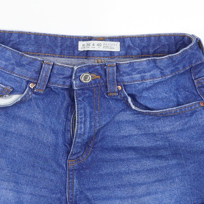 Denim Co Womens Blue  Denim Mom Shorts Size 8 - Distressed Hem