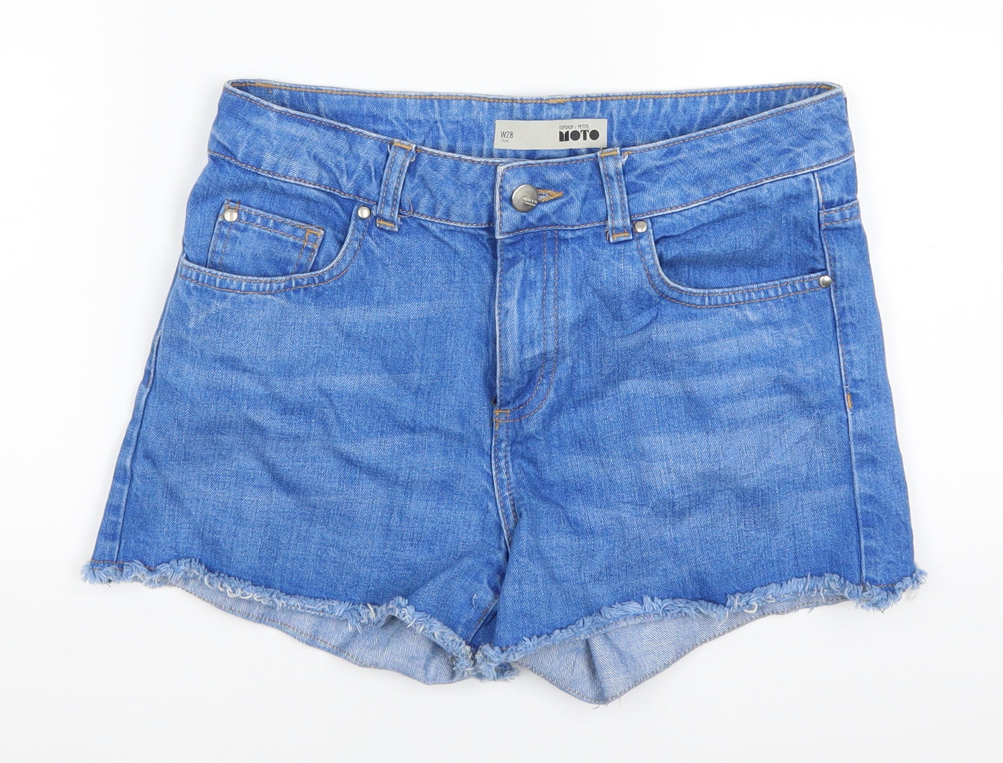 Topshop Womens Blue  Denim Cut-Off Shorts Size 28 in