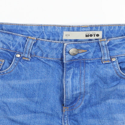 Topshop Womens Blue  Denim Cut-Off Shorts Size 28 in