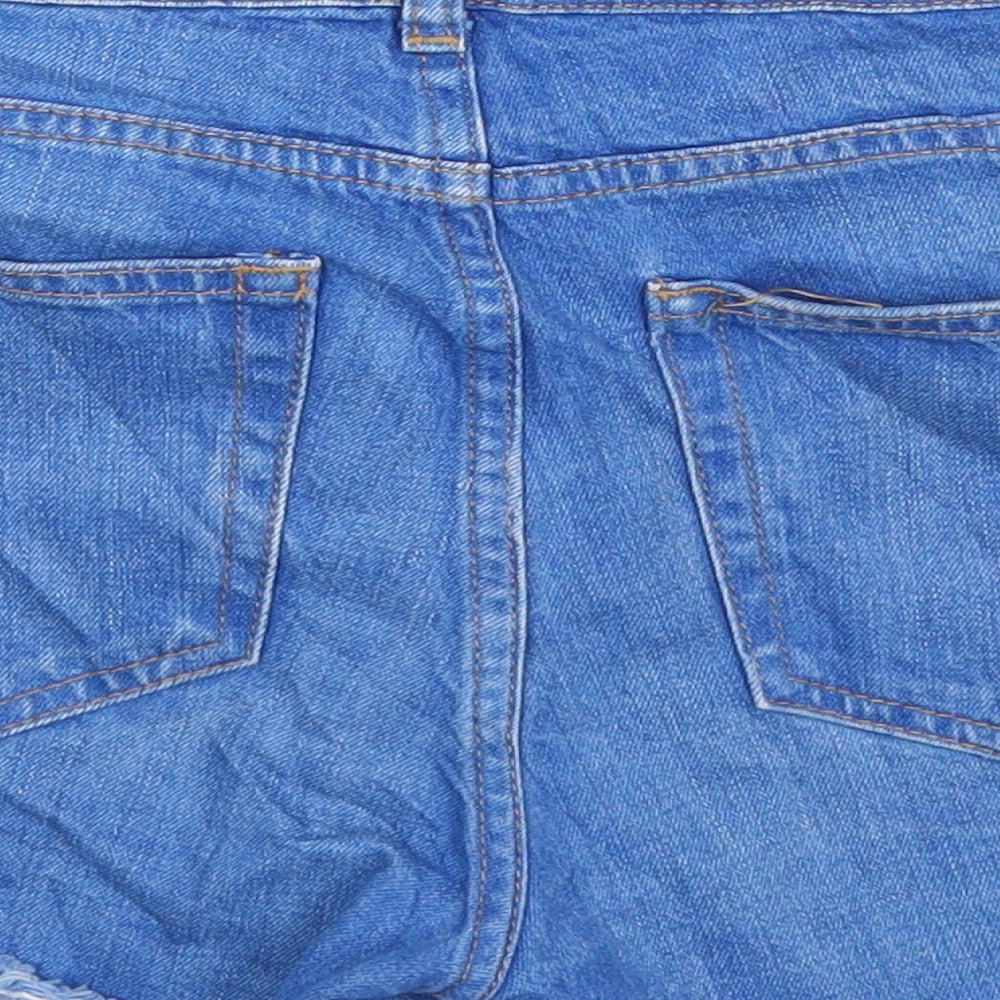 Topshop Womens Blue  Denim Cut-Off Shorts Size 28 in