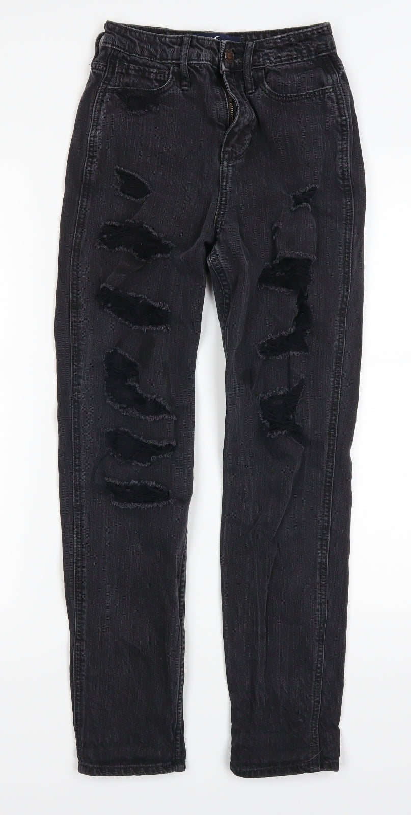 Hollister Womens Grey  Denim Mom Jeans Size 23 in L27 in