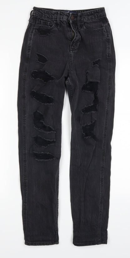 Hollister Womens Grey  Denim Mom Jeans Size 23 in L27 in