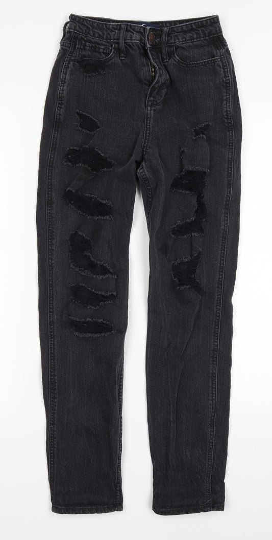 Hollister Womens Grey  Denim Mom Jeans Size 23 in L27 in