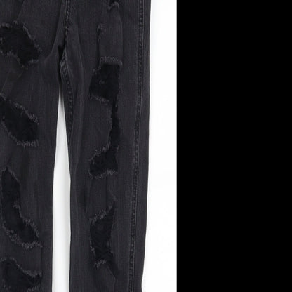 Hollister Womens Grey  Denim Mom Jeans Size 23 in L27 in