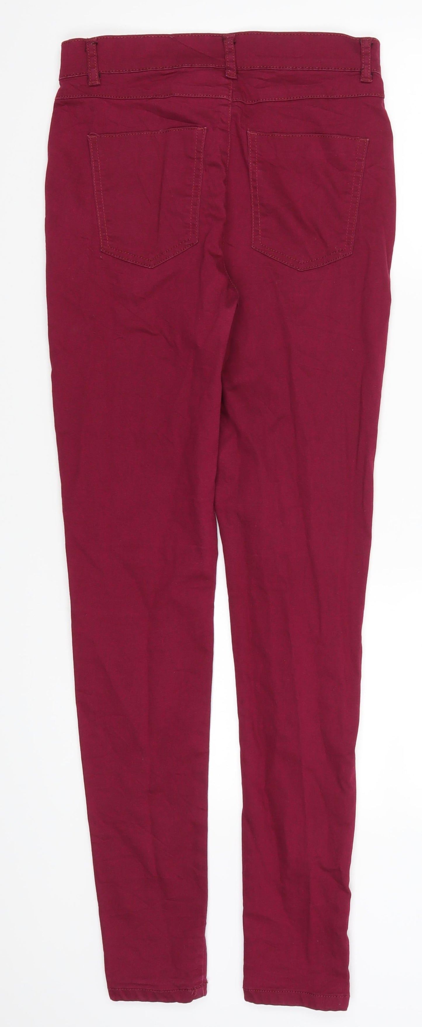 Womens UK Size S Preworn Regular Fit Skinny Pink Jeans