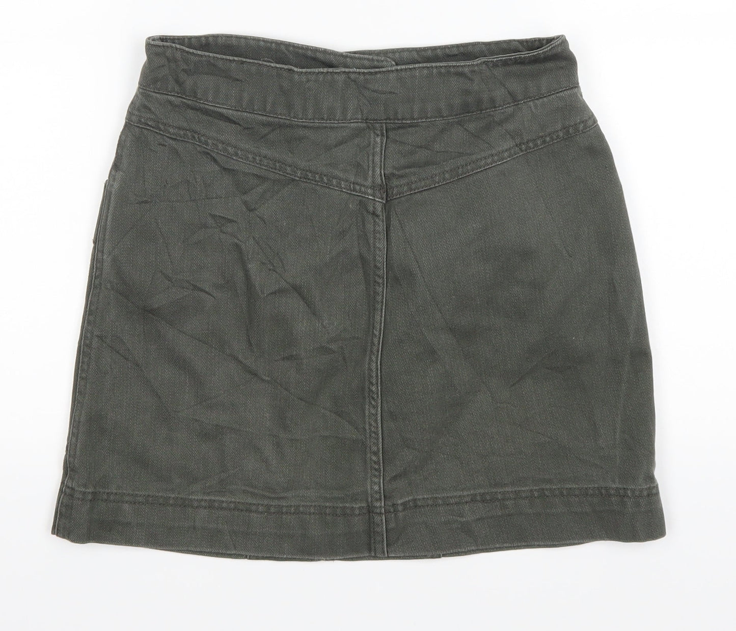 H&M Womens Green  Denim A-Line Skirt Size 26 in