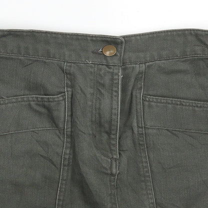 H&M Womens Green  Denim A-Line Skirt Size 26 in