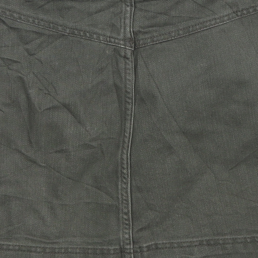 H&M Womens Green  Denim A-Line Skirt Size 26 in