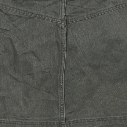 H&M Womens Green  Denim A-Line Skirt Size 26 in