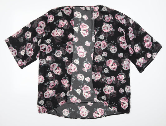 H&M Womens Pink Floral  Kimono Jacket Size S