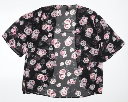H&M Womens Pink Floral  Kimono Jacket Size S