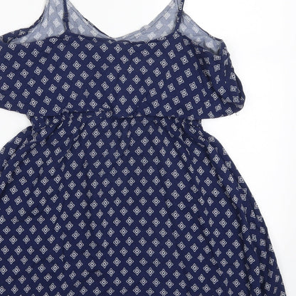 H&M Womens Blue Geometric  Mini  Size 10