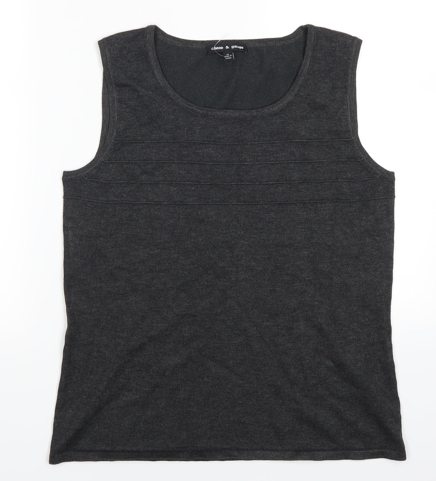 Womens UK Size M Cable & Gauge Grey Basic Tank