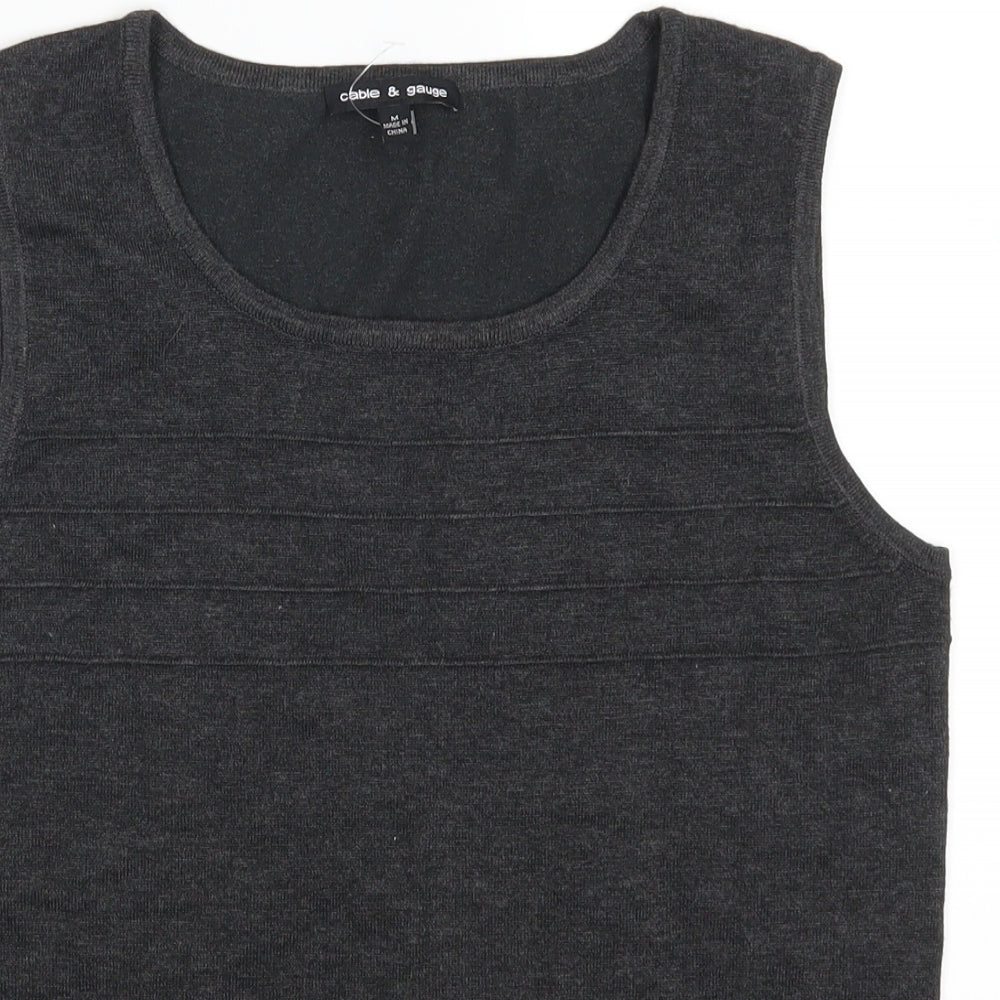 Womens UK Size M Cable & Gauge Grey Basic Tank