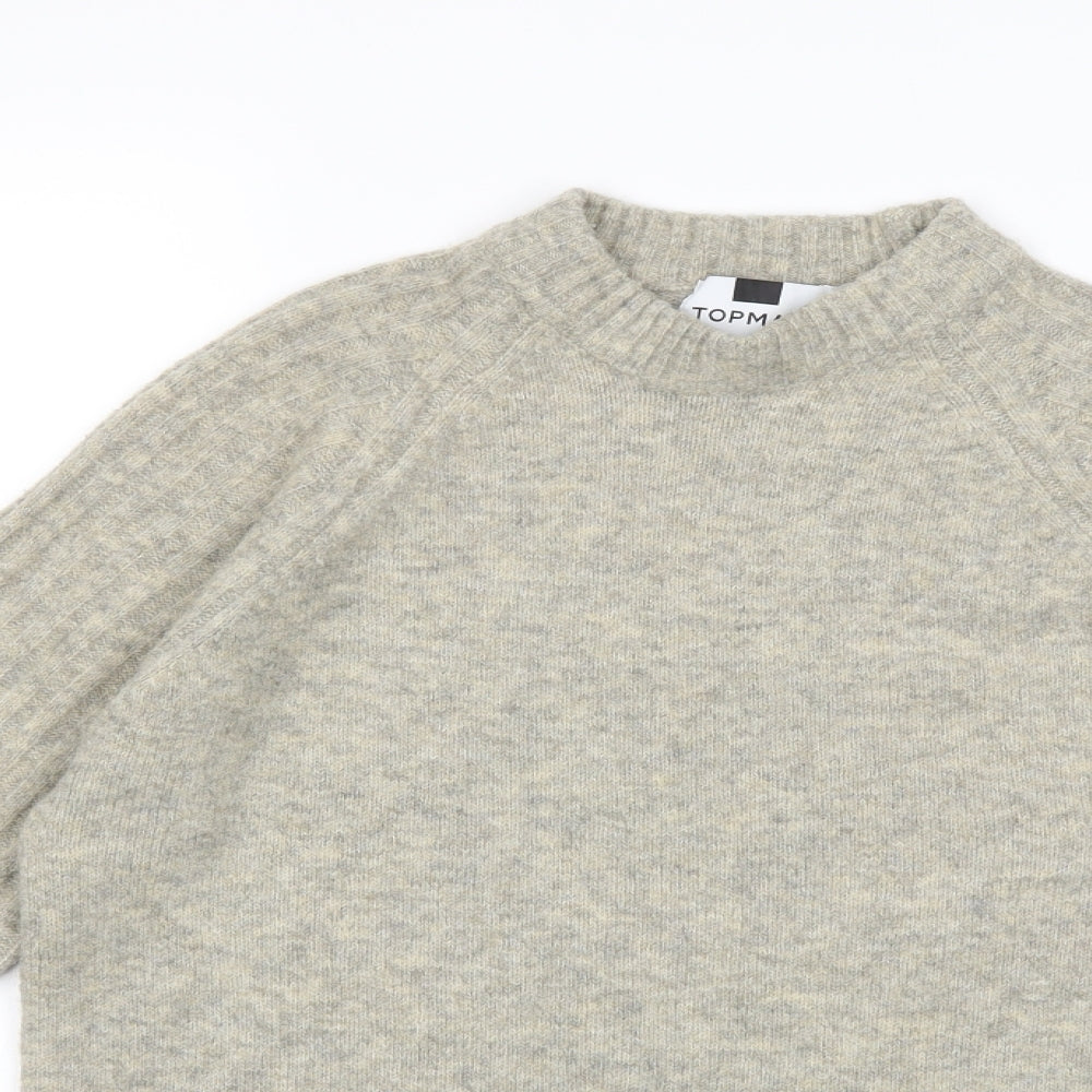 Topman Mens Beige  Knit Pullover Jumper Size S