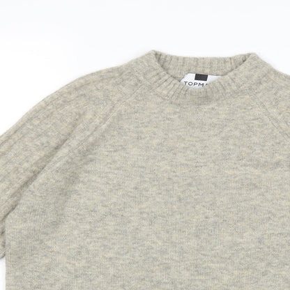 Topman Mens Beige  Knit Pullover Jumper Size S