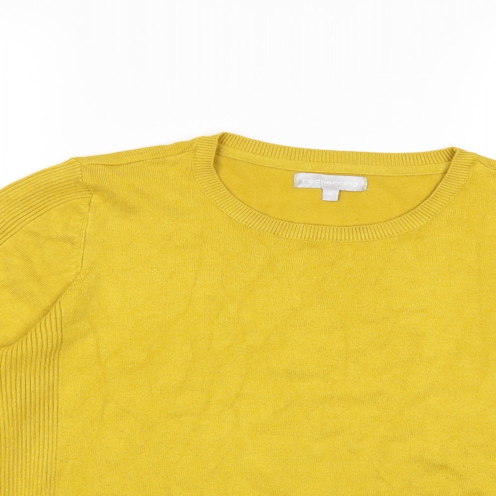 Red Herring Womens Yellow   Pullover Jumper Size 16